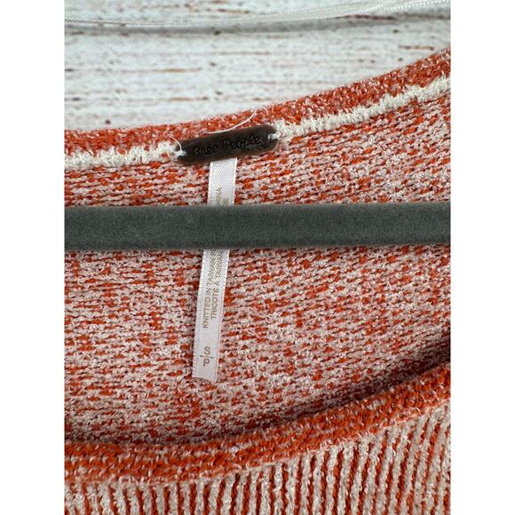 Free People Striped Super Soft Tunic Sweater Womens Small Pink Orange White - Picture 7 of 12